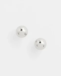 Silver Tone Stud Earrings