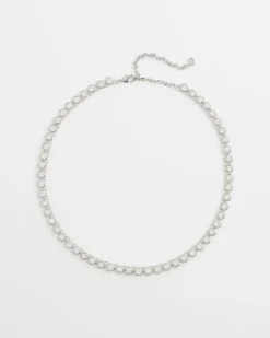 Silvertone Tennis Necklace