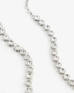 Silvertone Tennis Necklace