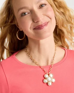 Siren Faux Pearl Pendant Necklace