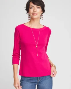 3/4 Sleeve Bateau Neck Tee