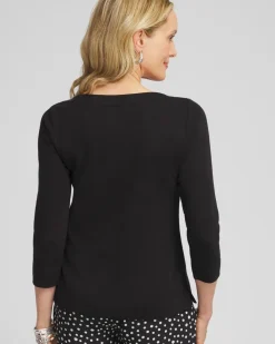 3/4 Sleeve Bateau Neck Tee