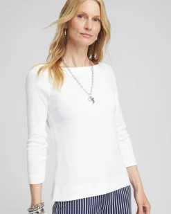3/4 Sleeve Bateau Neck Tee