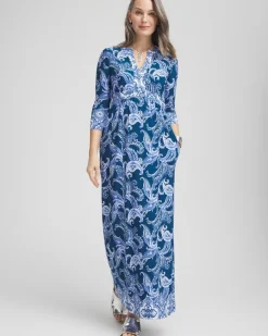 3/4 Sleeved Jersey Maxi Dress