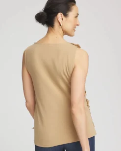 Sleeveless Ruffle-Appliqué Tank Top