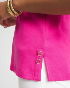 Sleeveless V-Neck Button Tank