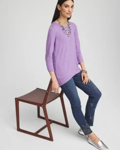 3/4 Sleeve Overlap Tunic