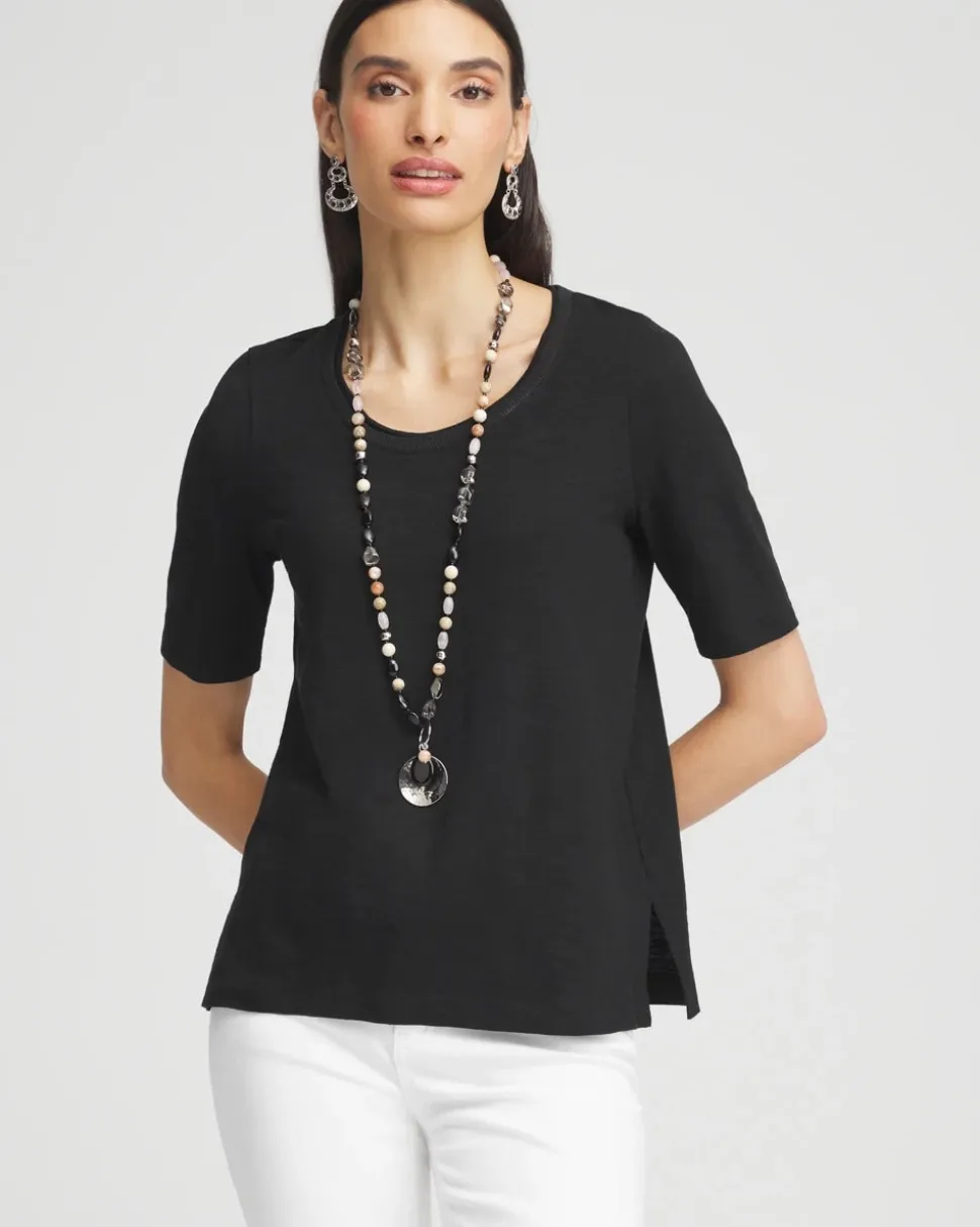 Slub Elbow-Sleeve Tee