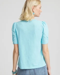 Slub Split Neck Henley Tee