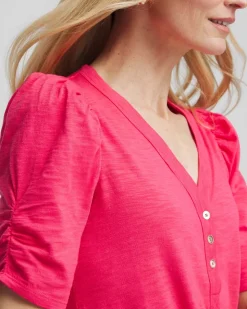 Slub Split Neck Henley Tee