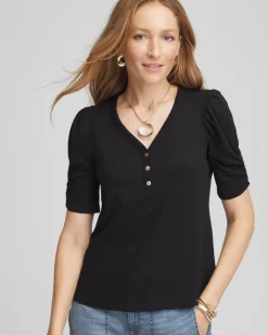 Slub Split Neck Henley Tee