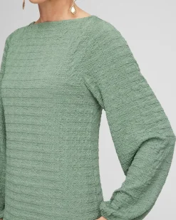 Smocked Boatneck Top