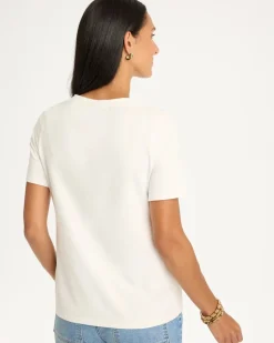 Soft-Stretch Cotton Applique Tee