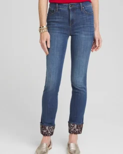 So Slimming® Girlfriend Sequin Cuff Ankle Jeans