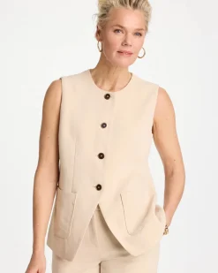 Split Hem Crepe Vest