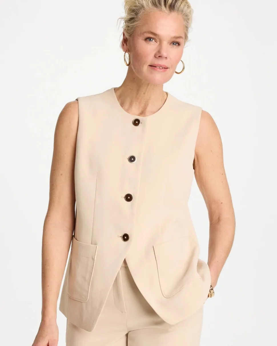 Split Hem Crepe Vest