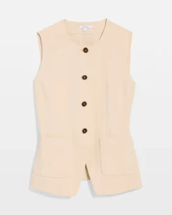 Split Hem Crepe Vest