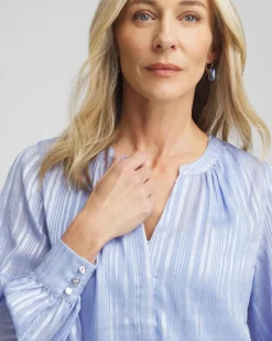 Split Neck Crinkle Blouse