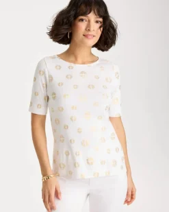 Stamped Pima Elbow Sleeve Tee