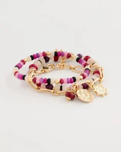Stretch Set of Three Beaded Bracelets