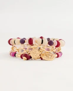 Stretch Set of Three Beaded Bracelets