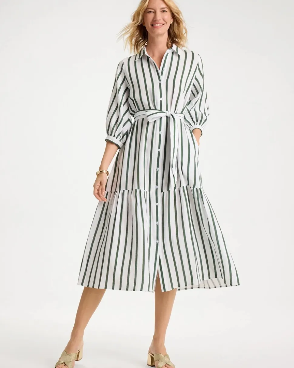 Striped Cotton-Gauze Shirtdress
