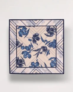 Striped Floral Square Scarf