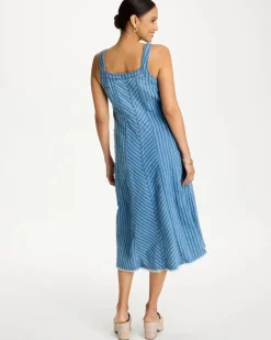 Striped Gauze Denim Dress
