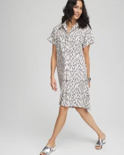 Striped High-Low Popover Dress
