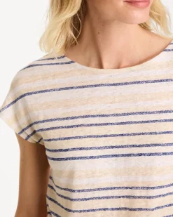 Striped Linen Dolman Tee