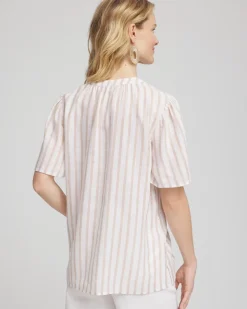 Striped Linen Popover Shirt