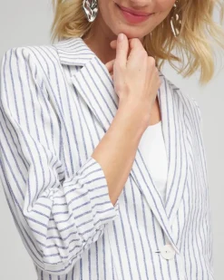 Striped Linen Stretch Blazer