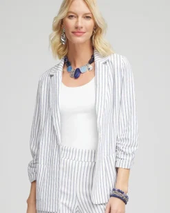 Striped Linen Stretch Blazer
