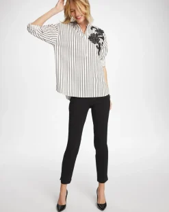 Striped Poplin Applique Tunic