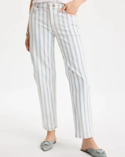 Striped Relaxed Boyfriend Jean