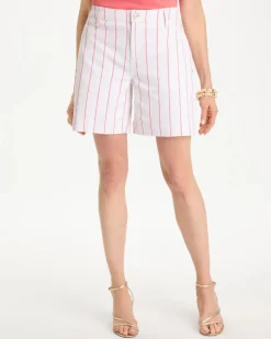 Striped Rivet Denim Trouser Shorts