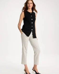 Striped Straight Crop Pant