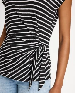 Striped Tie-Front Tee