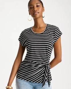 Striped Tie-Front Tee