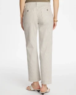 Stripe Girlfriend Straight Ankle Jeans