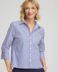 Stripe Mixing Poplin Shirt