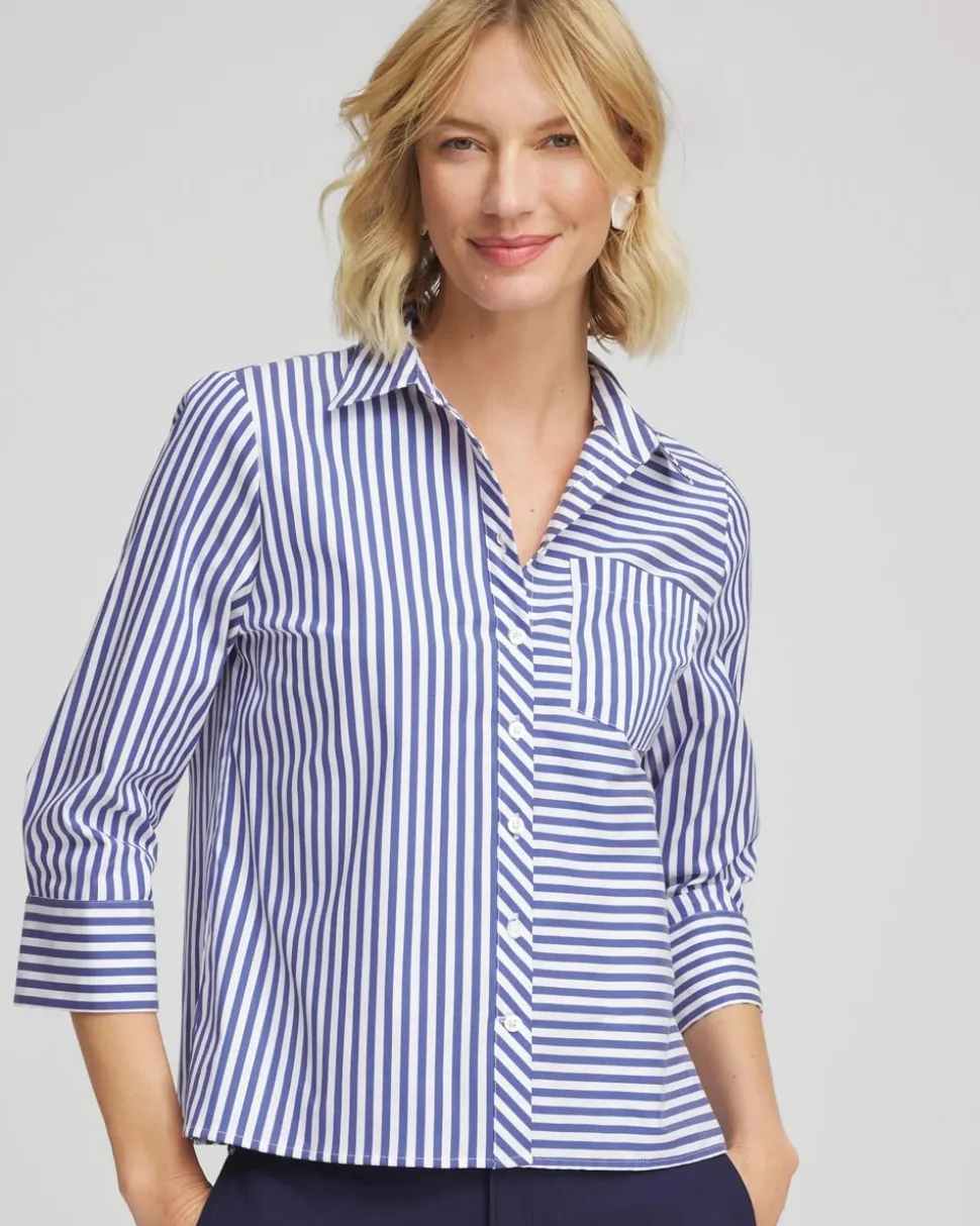 Stripe Mixing Poplin Shirt
