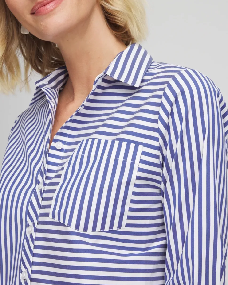 Stripe Mixing Poplin Shirt