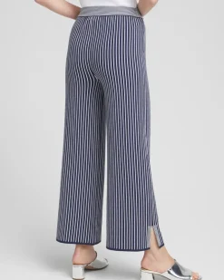 Stripe Wide Leg Sweater Cropped Pants