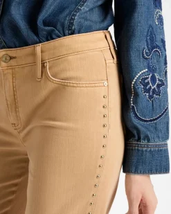 Studded Girlfriend Straight Ankle Jeans