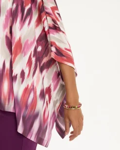 Sunset Printed Crepe Poncho