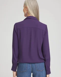 Surplice Bubble Hem Shirt