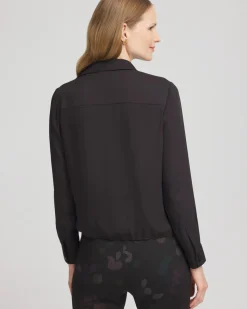 Surplice Bubble Hem Shirt