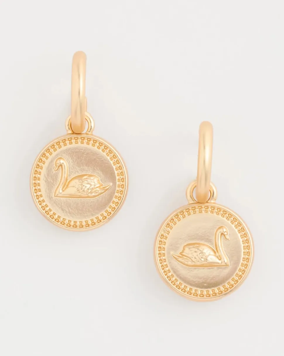 Swan Mini Charm Earrings