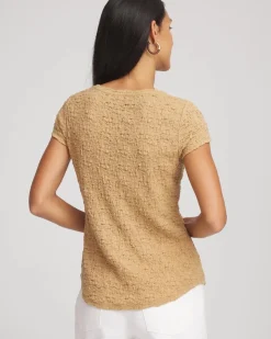 Textured Cap Sleeve Tee
